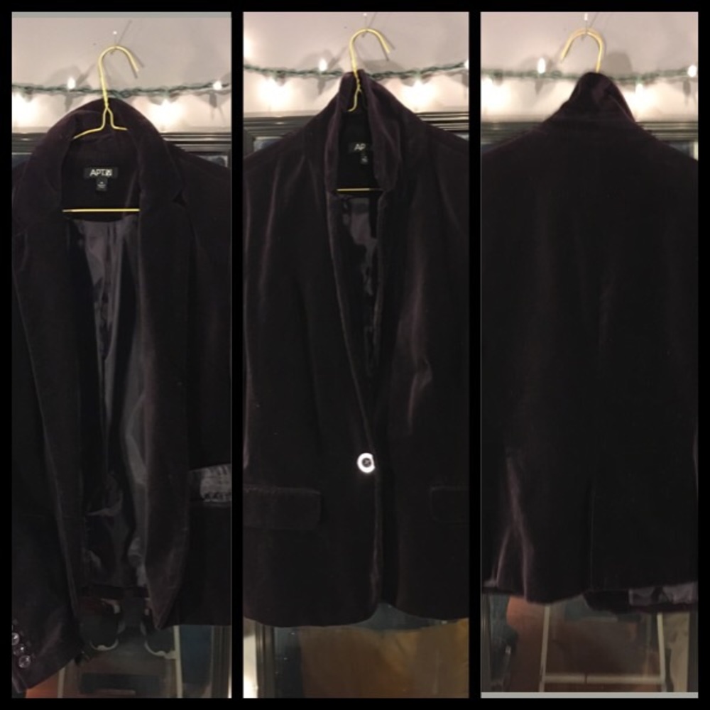 Velvet dark purple blazer
